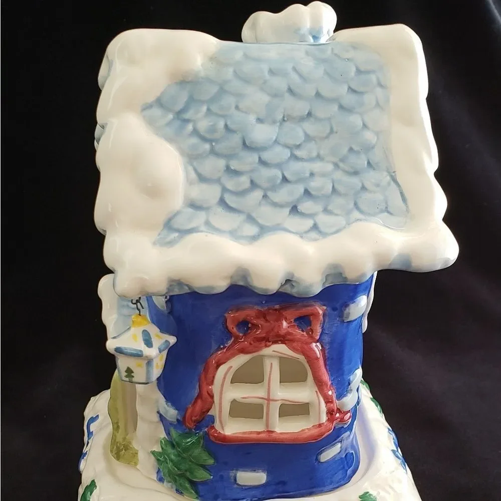 Winter Christmas Cottage Tealight Candle Holder